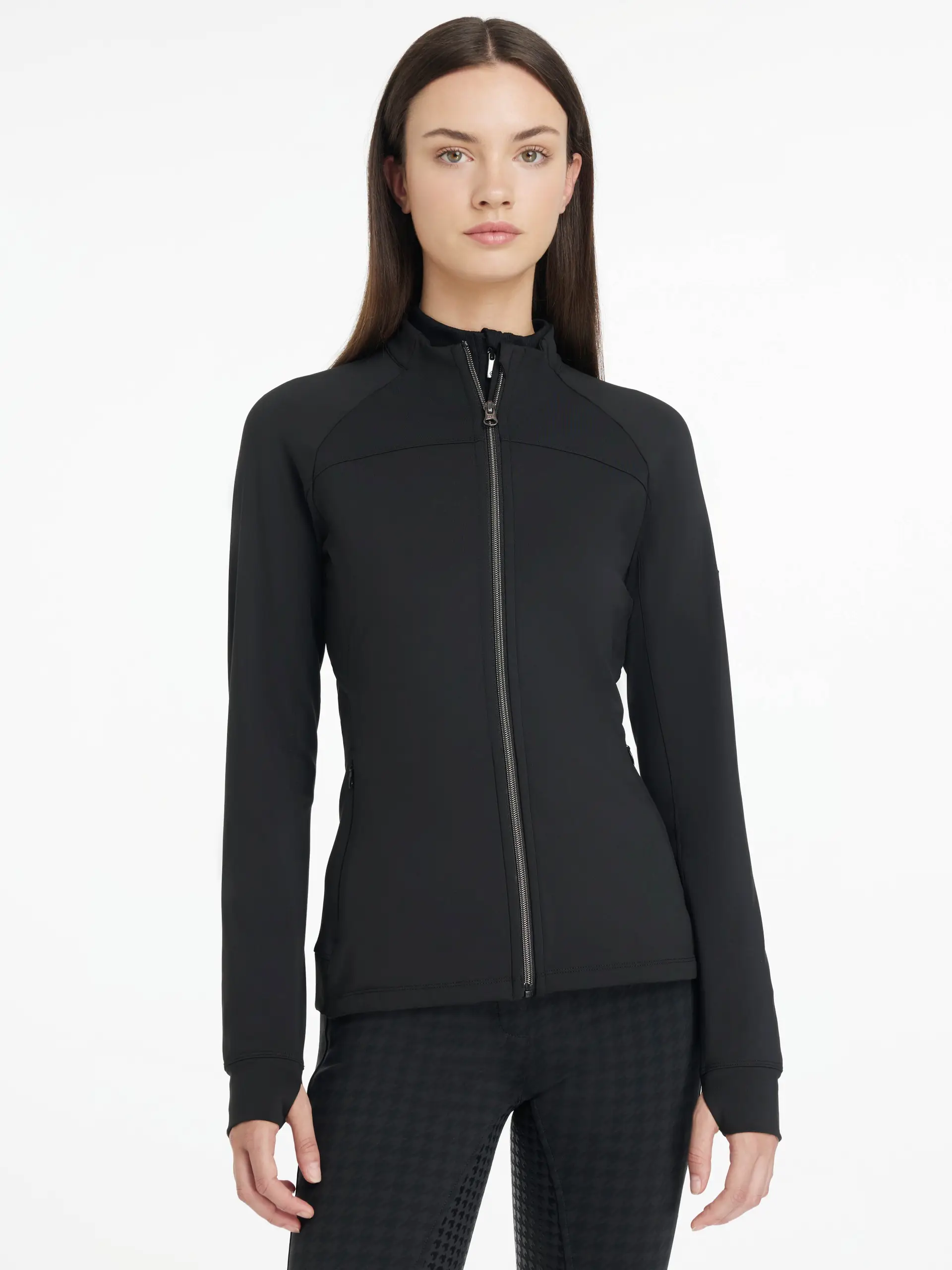 Aspen Brushed Zip Through Jacket Black (Size 36)