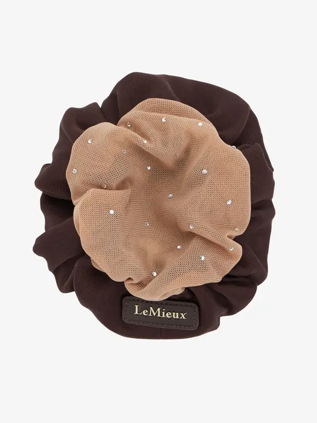 Scrunchie With Crystal Hair Net (Brown/Blonde)